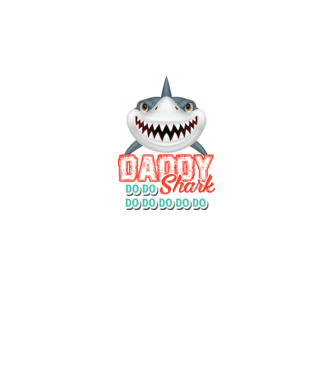 Daddy shark model alb pe tricou