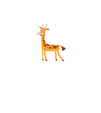 Girafă drăguță model alb pe tricou