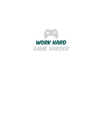 Work hard, game harder model negru pe tricou