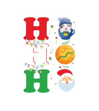 Ho-ho-ho christmas model alb pe tricou