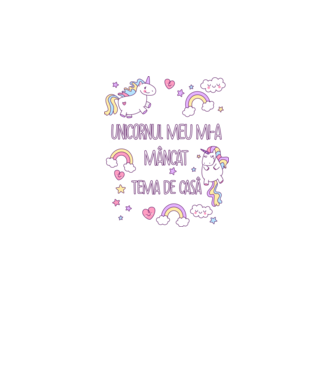 Unicornul meu mi-a mâncat tema de casă model gri pe tricou