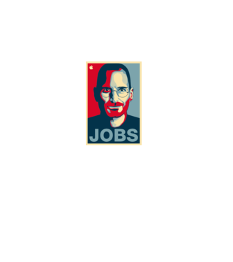 Jobs pop art model alb pe tricou
