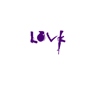 Lovegun model alb pe tricou