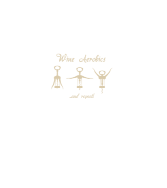 Wine Aerobics model negru pe tricou