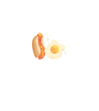 best friends hot dog egg model alb pe tricou