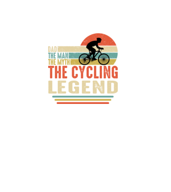 Dad the man, the myth, the cycling legend model negru pe tricou