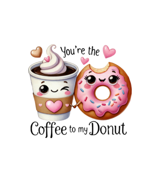 Coffee to my Donut model alb pe tricou