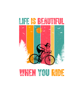 Beautiful ride model alb pe tricou