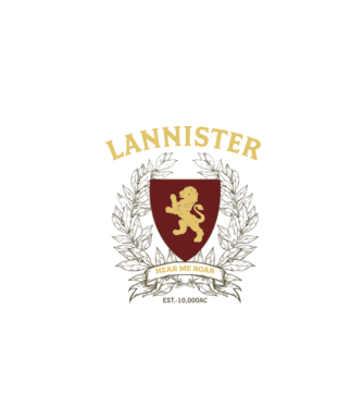 Lannister model alb pe tricou
