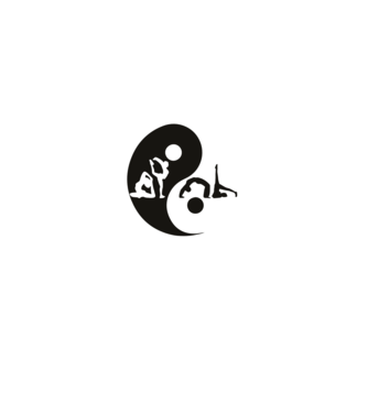 Yoga yin-yang model negru pe tricou
