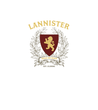 Lannister model alb pe tricou