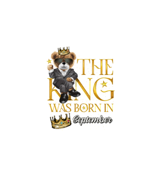 The king was born int SEPTEMBER model negru pe tricou