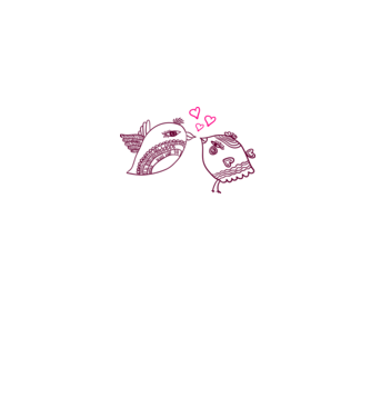 lovebirds model alb pe tricou