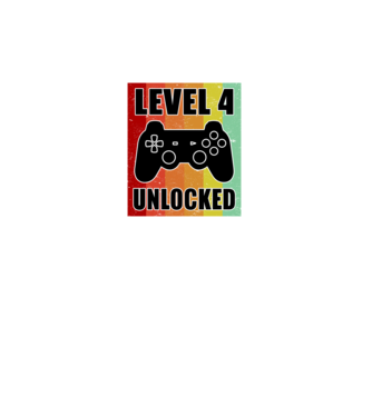 level 4 unlocked retro gamer model negru pe tricou