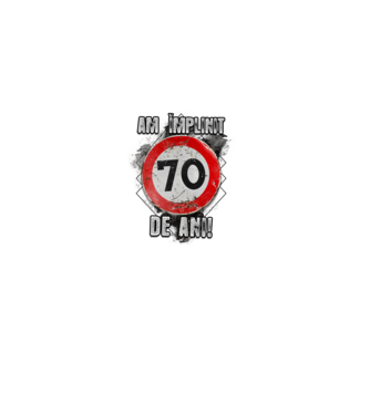 Am împlinit 70 de ani! model negru pe tricou