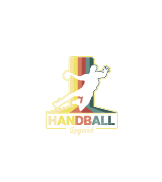 Retro Handball legend model negru pe tricou
