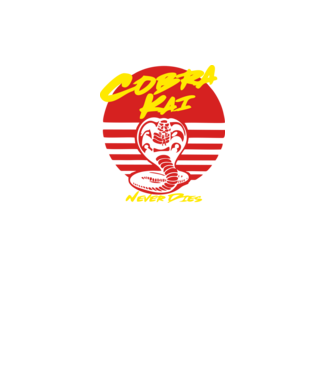 cobra kai sunset logo model negru pe tricou