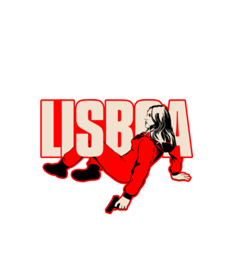 lisboa la casa de papel model negru pe tricou