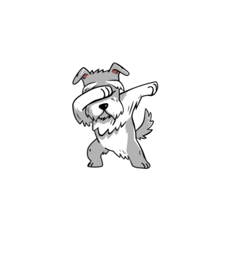 Schnauzer DAB model alb pe tricou