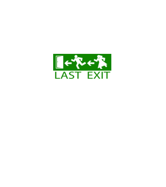 Last Exit model alb pe tricou