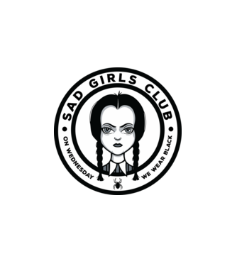 WEDNESDAY Sad Girls Club model alb pe tricou