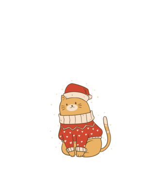 Christmas cat model negru pe tricou