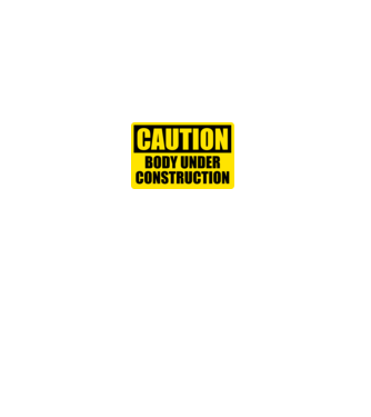 Caution Body Under Construction model negru pe tricou