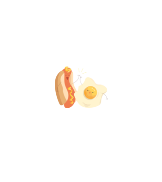 best friends hot dog egg model alb/roșu pe tricou