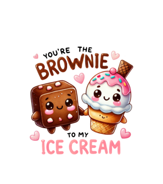 Brownie to my Ice Cream model alb pe tricou