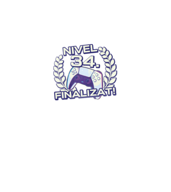 Nivel 34 finalizat! model negru pe tricou