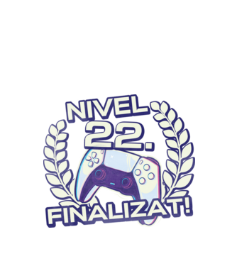 Nivel 22 finalizat! model negru pe tricou