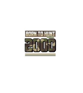 Born to hunt since 2000 model negru pe tricou