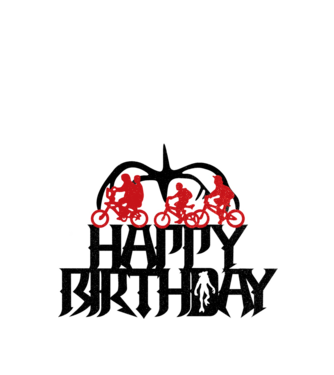 happy birthday stranger things model alb pe tricou