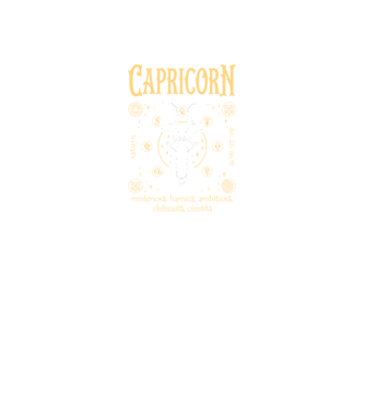 Zodiac femeie CAPRICORN golden model negru pe tricou