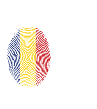 România fingerprint model alb pe tricou