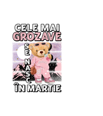 RETRO teddy fetişcană MARTIE model alb pe tricou