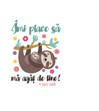 Îmi place că te agăți de mine! model albastru deschis pe tricou
