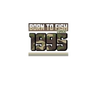 Born to fish since 1995 model negru pe tricou
