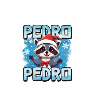 Pedro pedro retro xmas model alb pe tricou