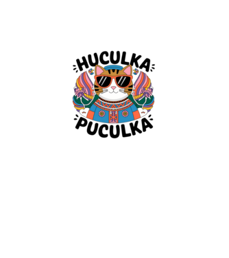 Huculka Puculka pisică 3 model alb pe tricou