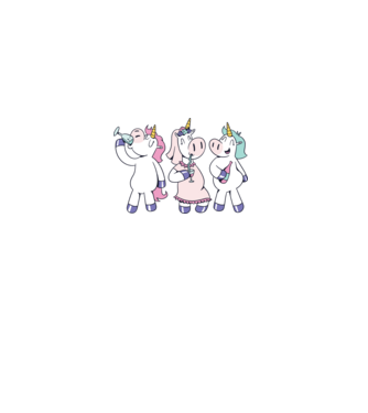 unicorn Bachelorette model alb pe tricou