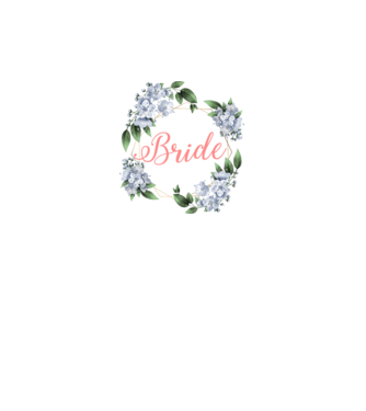 BRIDE blue floral model alb pe tricou