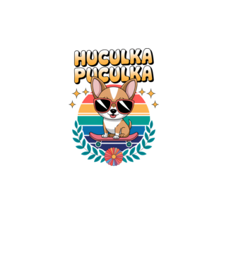 Huculka Puculka Câine 2 model alb pe tricou