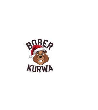 Bober kurwa xmas model alb pe tricou