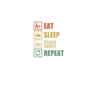 eat sleep Board Games repeat model negru pe tricou