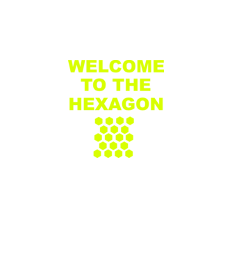 Welcome to the hexagon model gri închis pe tricou