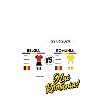 BEL-ROM euro 2024 calendar  model alb pe tricou