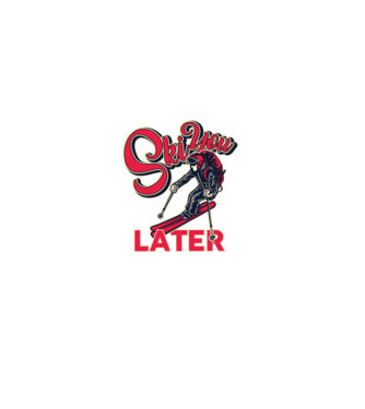 Ski you later model negru pe tricou