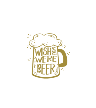 Wish u were beer model negru pe tricou