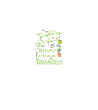 Gardening is cheaper than theraphy model negru pe tricou
